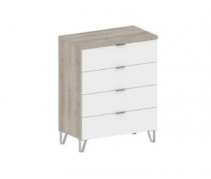 Комод 4 ящика Спальня Анима КМ-3202 дуб серый/белый 84х47х106 см