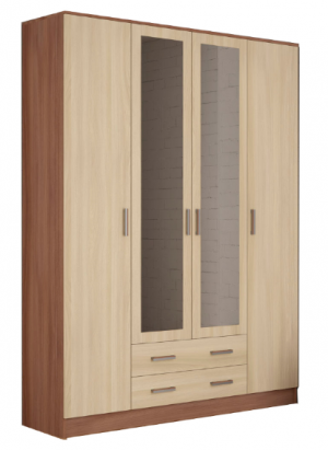 Шкаф четырехдверный Квадро Эко Эра ясень шимо