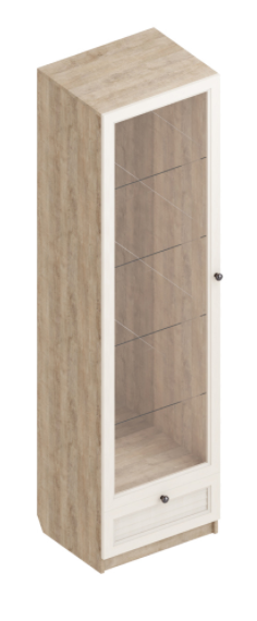 Витрина Филадельфия цвет бежевый 55х45х205