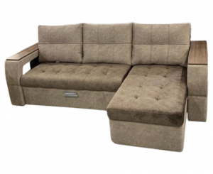 Диван угловой раскладной Алекс 9 бежевый коричневый 255х160 см