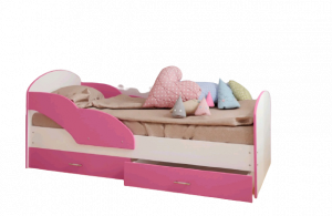 Кровать детская Максимка розовый/белый