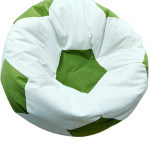 Бескаркасное кресло - мешок мяч белый/зеленый