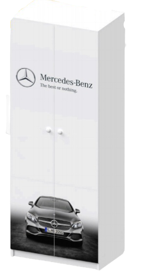 Шкаф распашной 2-х створчатый Карусель белый/фотопечать 80х49х210