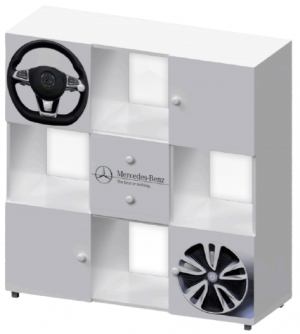 Стеллаж с открытыми и закрытыми полками белый 120х40х120