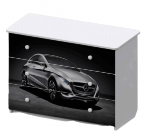 Комод детский 3 ящика белый с фотопечатью 81х45х85