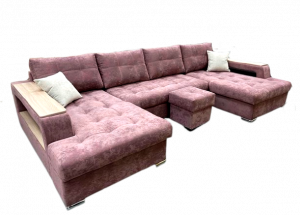 Диван П - образный раскладной Алекс розовый 350х168 см