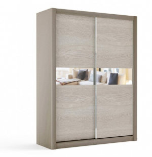Шкаф купе распашной  2-х створчатый Лацио серый 175х63х230
