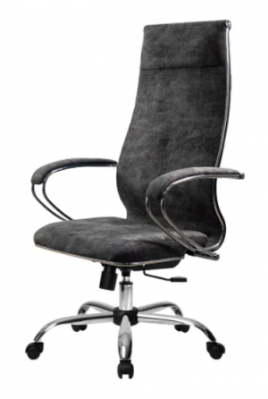 Компьтерное кресло Метта L 1m 42/K, Велюр искусственный, темно-серый