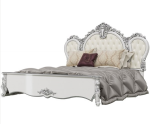 Кровать с основанием Дольче Вита 180х200 белого цвета с серебром