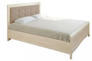 Кровать двухспальная с мягким изголовьем КР-1033 ясень светлый 160х200