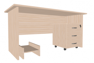 Стол компьютерный с тумбой Альфа дуб кобург 150х72х74