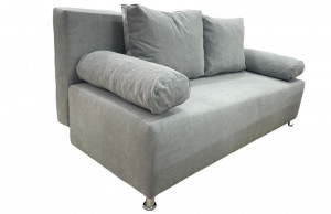 Диван прямой раскладной Еврокнижка серый велюр 190 см