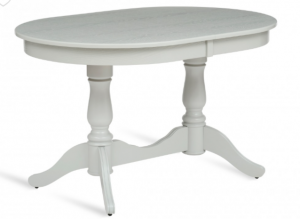 Стол обеденный Баффи  белая эмаль/патина серебро