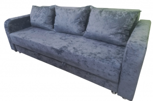 Диван прямой раскладной ППУ Еврокнижка серый плюш 220 см