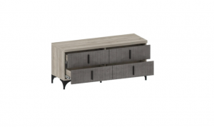 Тумба ТВ 4 ящика Модульная гостиная Шер ТБ3302 дуб серый/ сантьяго 111х38х50 см