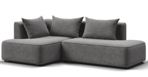 Диван угловой Левый Kинг Твин велюр Роял стоун 304х115х86