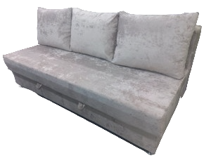 Диван прямой раскладной без подлокотников на НПБ бежевый плюш 190 см