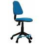 Кресло компьютерное детское Бюрократ с подставкой для ног пластик черный голубой 42х32х51