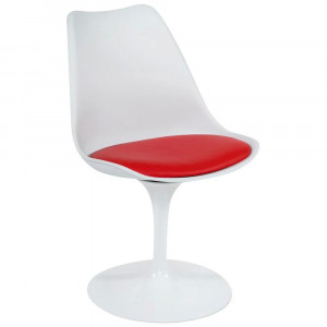 Стул вращающийся TULIP FASHION CHAIR белый красный 55х48х78