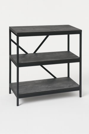 Этажерка-стеллаж Консоль черный металл/пластик сосна лофт 60х30х66