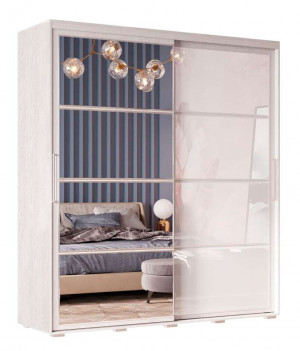 Шкаф-купе 2-х дверный Крафт-6 ясень белый 196х59х217