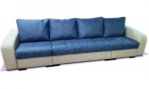 Диван прямой раскладной Гость синий 320см