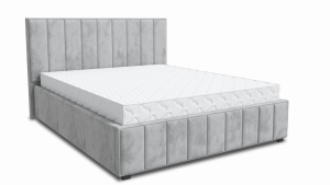 Кровать двуспальная 160х200 см Кордова 4 серый велюр