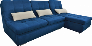 Диван угловой раскладной Комфорт с оттоманкой синий 275х180 см