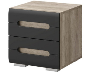 Тумба прикроватная 2 ящика Наоми ТБ-15 Дуб каньон/Серый 42х38х46
