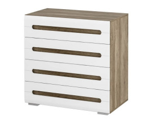 Комод4 ящика  Наоми КМ-09 дуб каньон/белый 80х46х79
