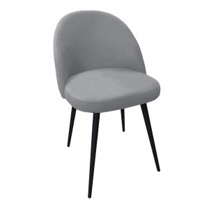 Стул мягкий Оникс конус черный/серый велюр 50х54х81