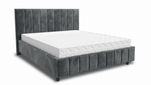 Кровать полутороспальная  140х200 см Кордова 4 серый велюр