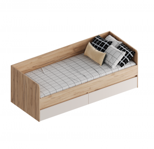 Кровать односпальная с ящиками Сицилия Дуб альпийский Тефия 80х200