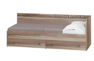 Кровать односпальная с ящиками ЛАРГО Дуб рокпайл 90х200