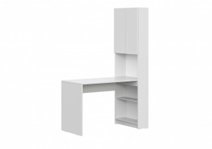 Стол компьютерный письменный прямой с полками Майнд-01 белый 60см