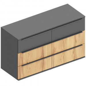 Комод 6 ящиков Стил дуб золотистый серый ЛОФТ 120х45х72