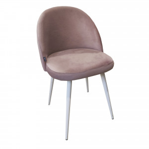 Стул мягкий Оникс конус белый/велюр пыльная роза 50х54х81