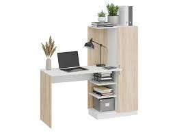 Стол компьютерный Бейсик дуб сонома/беллый 144х50х135