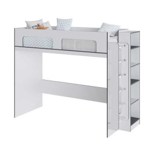Кровать-чердак Тэбби  белый серый  230х96х180