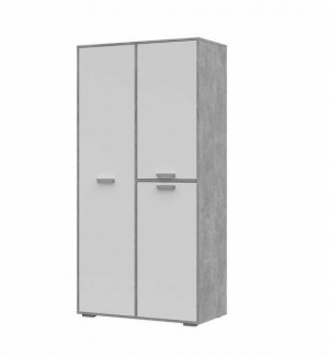 Шкаф 2-х створчатый распашной Денвер БЕЛЫЙ/ АТЕЛЬЕ СВЕТЛЫЙ 100х50х202