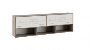 Шкаф настенный «Брауни» (Фон бежевый с рисунком/Дуб Сонома трюфель)