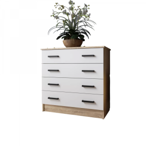 Комод 4 ящика  КМ-2 Дуб сонома/белый  82х44х81