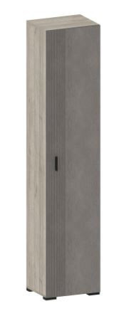 Пенал распашной однодверный с евроштангой Шер ШК 3316 дуб серый/сантьяго 46х38х215 см