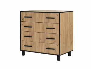 Комод 4 ящика цвет дуб табачный 90х50х90