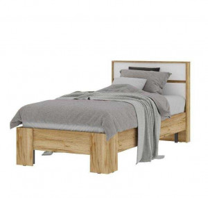 Кровать Односпальная 90х200 Хелен КР 01 белый/дуб крафт золото