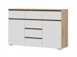 Комод 6 ящиков Хелен КМ 05  белый/дуб крафт золотой 150х46х96