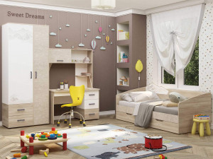 Комплект мебели для детской Эверест дуб кронберг/белый