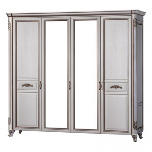 Шкаф 4-дверный с зеркалом распашной Скарлетт 225см