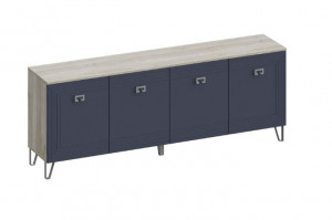 Тумба уневерсальная Лежер ТБ 3102 синий/дуб серый 183х38х68 см