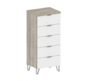 Комод 5 ящиков Спальня Анима КМ-3205 дуб серый/белый 56х47х129 см